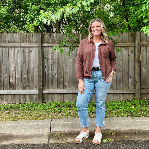 Brown Oversized Button Up