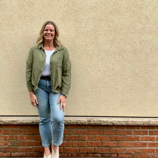 Olive Oversized Button Up