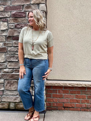 Camo Green Brushed Hacci Dolman Top