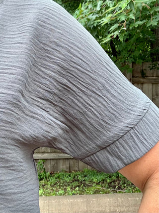 Grey Woven Airflow Collared Short Sleeve