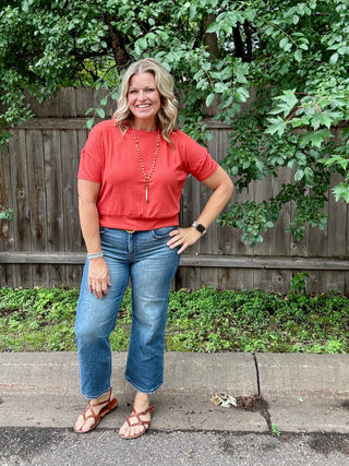 Blushed Brick Brushed Hacci Dolman Top