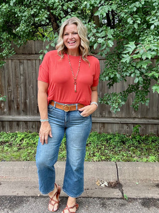 Blushed Brick Brushed Hacci Dolman Top