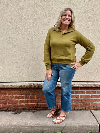 Camo Green Lounge Long Sleeve Collared Shirt