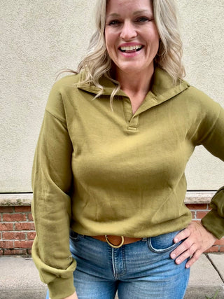 Camo Green Lounge Long Sleeve Collared Shirt