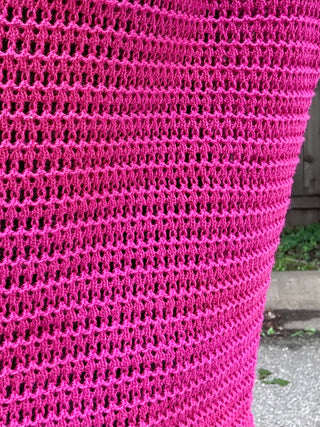 Plum Pink Breezy Crochet Pullover