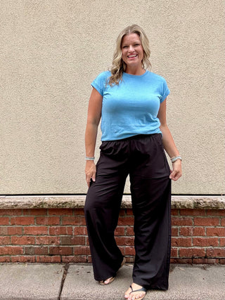 Black Breezy Flowy Pants