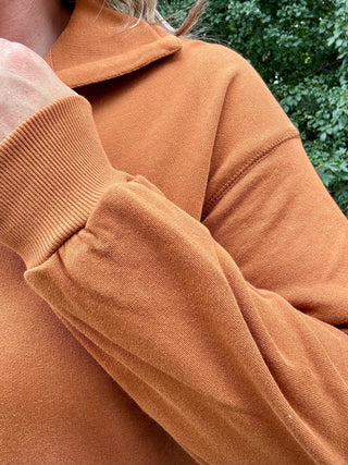 Burnt Amber Lounge Long Sleeve Collared Shirt