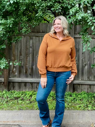 Burnt Amber Lounge Long Sleeve Collared Shirt