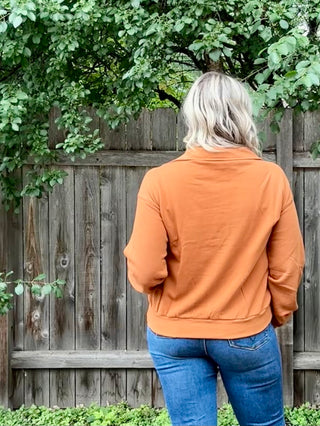 Burnt Amber Lounge Long Sleeve Collared Shirt