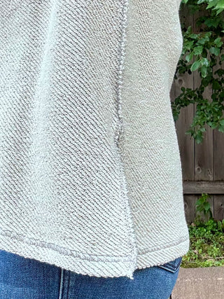 Heather Gray Two Tone V-Neck Pullover Sweatshirt