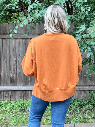 Almond Soft-wash Relaxed Crewneck Long Sleeve