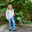 Ivory Front Seam V-Neck Sweater