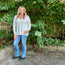 Ivory Front Seam V-Neck Sweater
