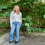 Ivory Front Seam V-Neck Sweater