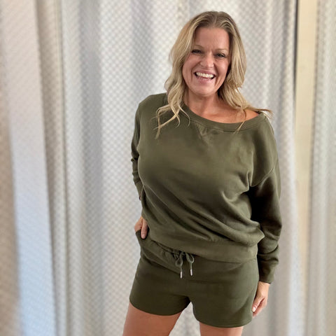 Fleece Sweatshirt and Shorts Set