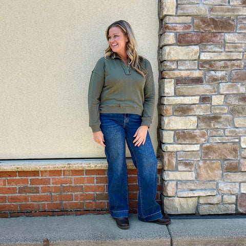 Oversized Snap Up Pullover Sweater