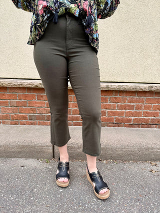 Olive YMI Hyperstretch Kick Flare Pants