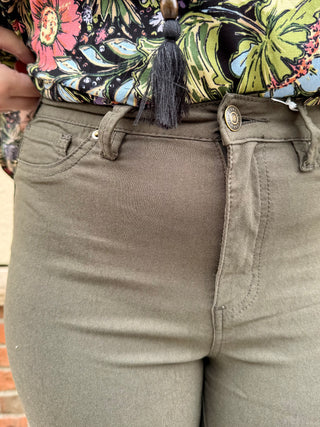 Olive YMI Hyperstretch Kick Flare Pants