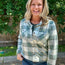 Green, Grey Plaid Button Up