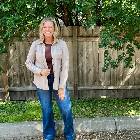 Tan Button Up