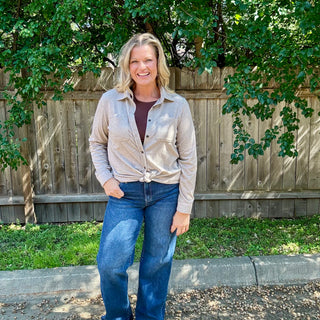 Tan Button Up
