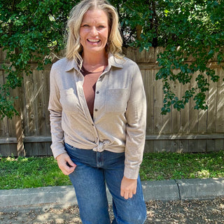 Tan Button Up