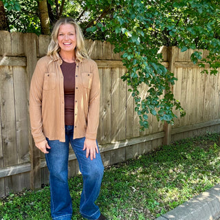 Camel  Soft Touch Button Up