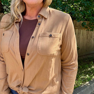 Camel  Soft Touch Button Up