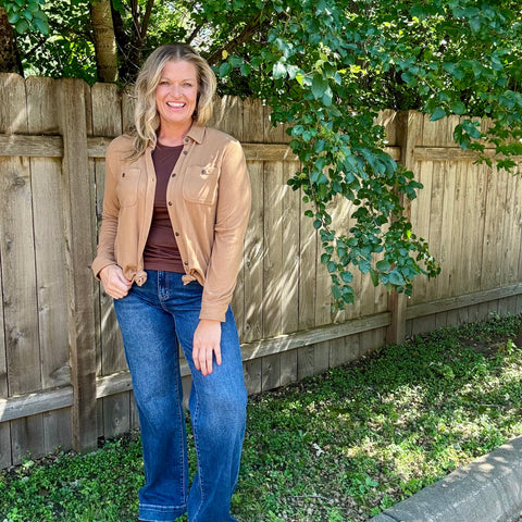 Camel  Soft Touch Button Up