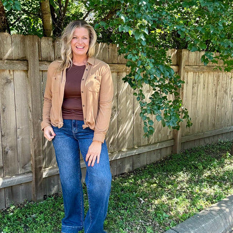 Camel  Soft Touch Button Up