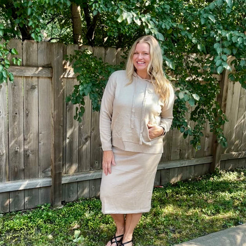 Taupe Sweater Midi Skirt