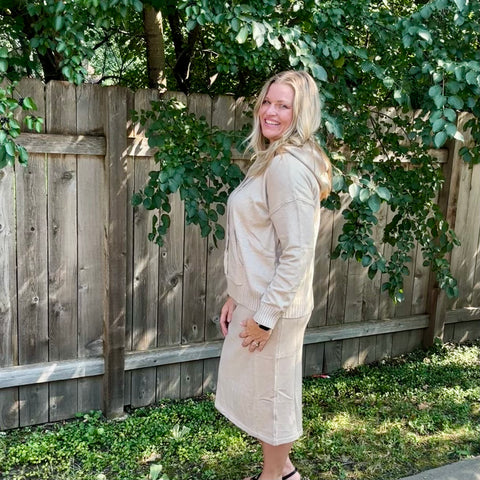 Taupe Sweater Midi Skirt