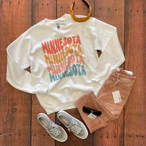 White Minnesota Crew Neck Sweatshirt