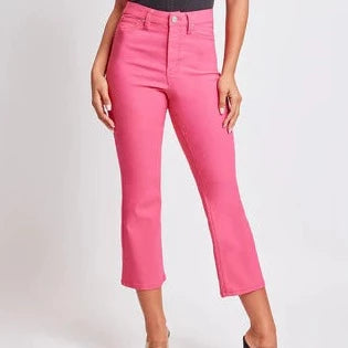 Hot Pink YMI Hyperstretch Cropped Kick Flare Pant