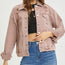 Risen Mauve Distressed Denim Jacket