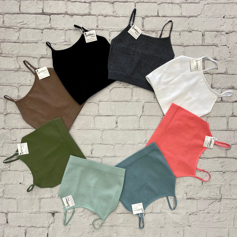 Ribbed Seamless Cropped Tanks