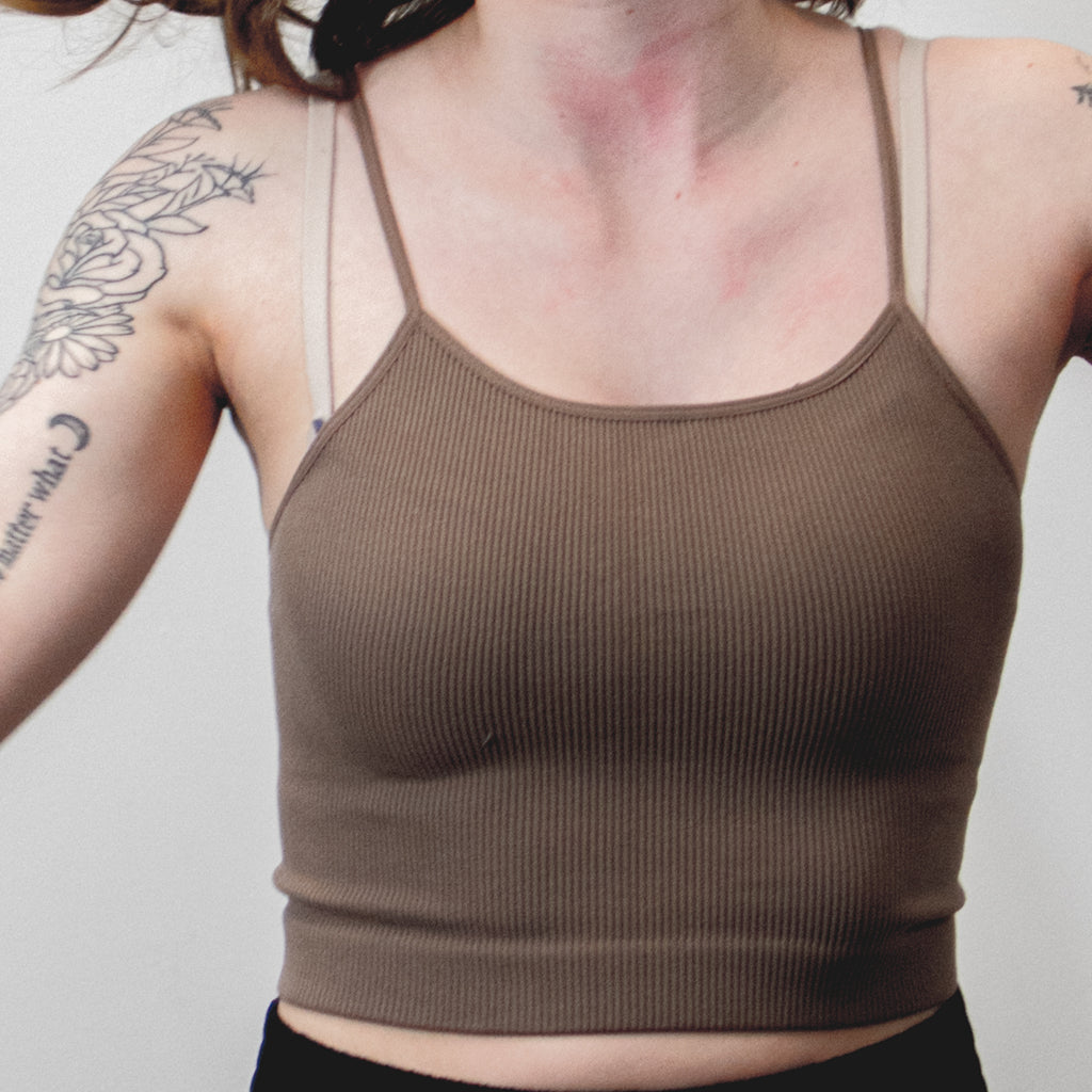 Ribbed Seamless Cropped Tanks
